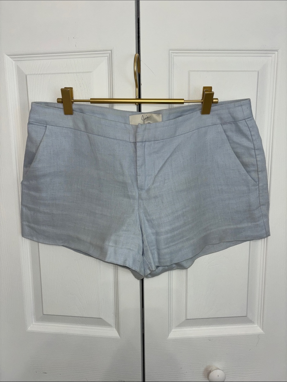 Joie Light Blue Tailored Linen Women's Shorts